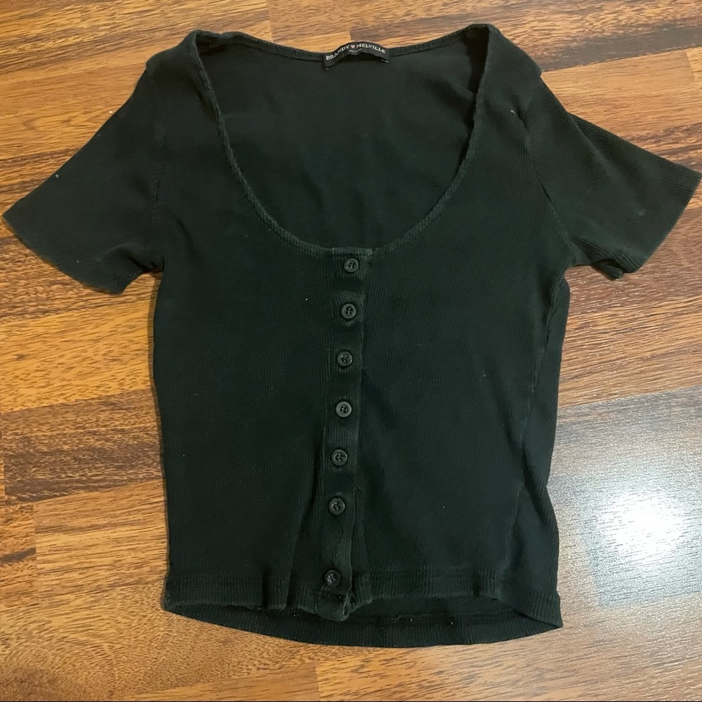 BM button up black crop top